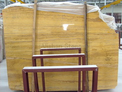 Golden travertine yellow color